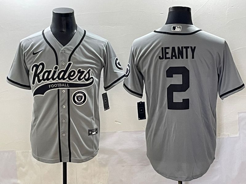Men 2025 Oakland Raiders 2 Jeanty Grey Joint Name Nike Limited NFL Jersey style 16